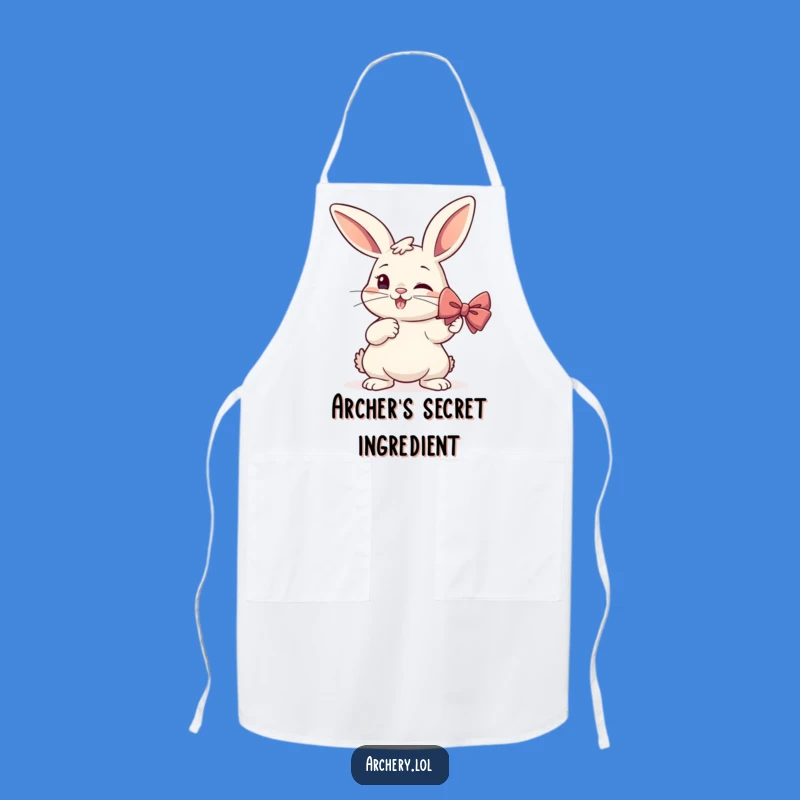 Funny Rabbit Archer Apron: Cook or Serve with Determined Humor, Great Gift