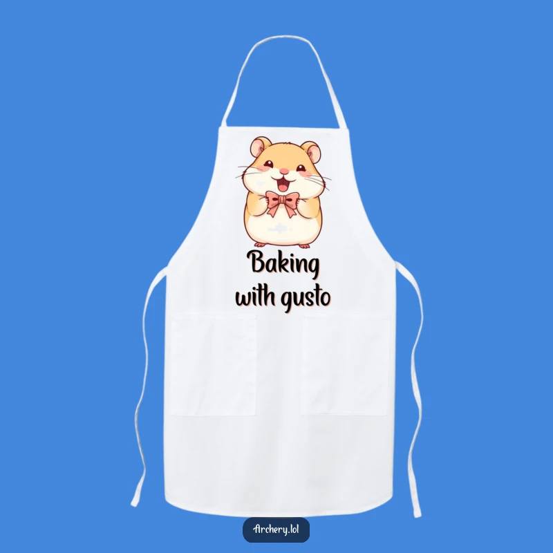 Funny Hamster Archer Apron: Determined Rodent Chef, Perfect Kitchen Gift
