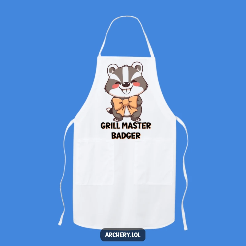 Funny Badger Archer Apron: Strong Chef Badger, Perfect Kitchen Gift