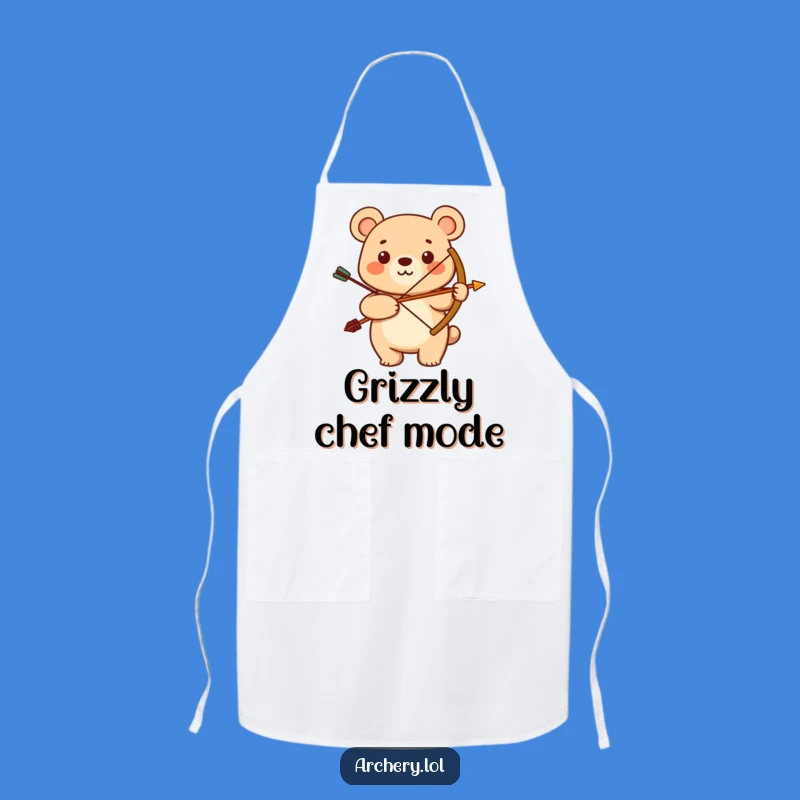 Funny Bear Archer Apron: Cook with Strength and a Smile!