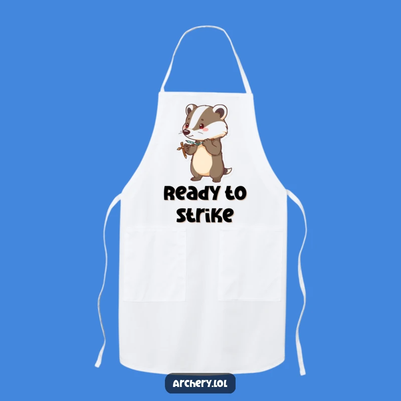 Funny Brave Badger Apron Alert Bow Kitchen Guardian Gift
