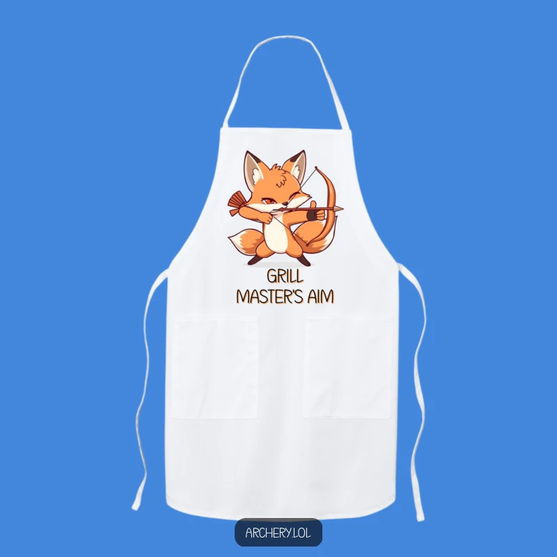 Funny Fox Apron: Archer's Dynamic Pose for Kitchen Aim