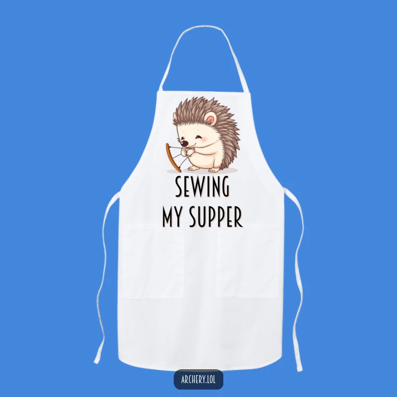 Funny Hedgehog Apron: A Curious Chef's Tiny Bow Kitchen Companion