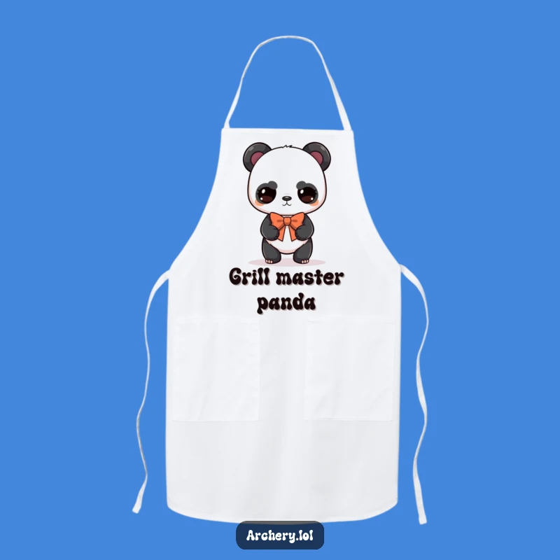 Funny Panda Archer Apron: Determined Cute Panda Chef Design, Humorous Kitchen Funny Gift