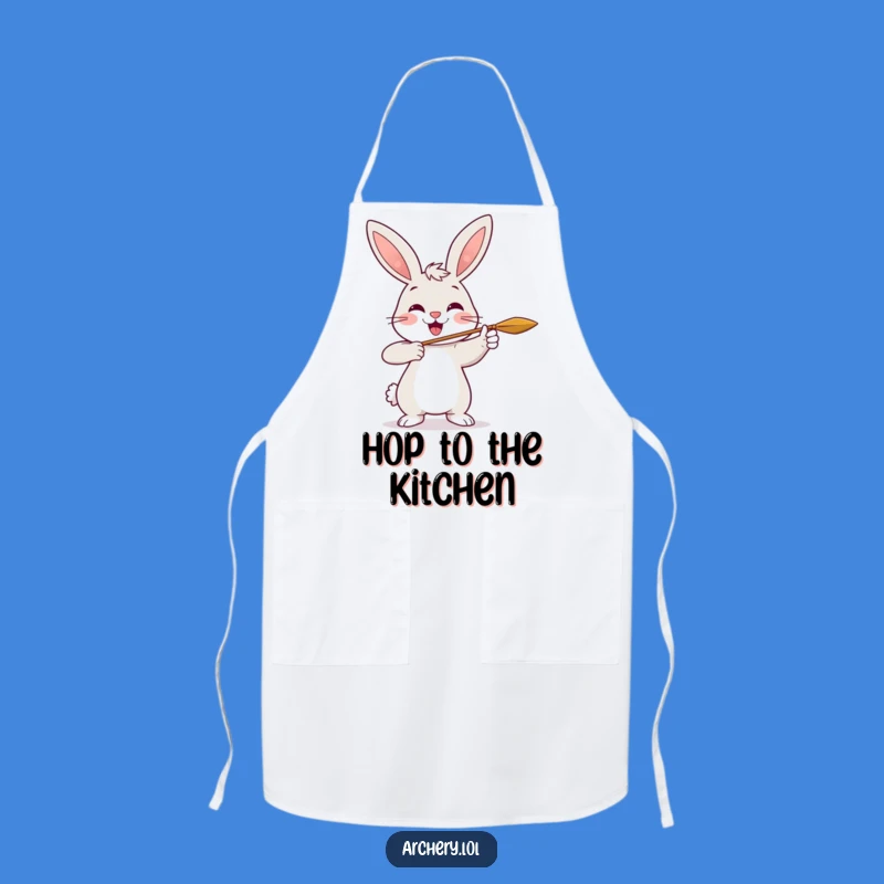 Funny Rabbit Archer Apron: Cheerful Rabbit Kitchen Wear, Perfect Funny Gift for Cooks