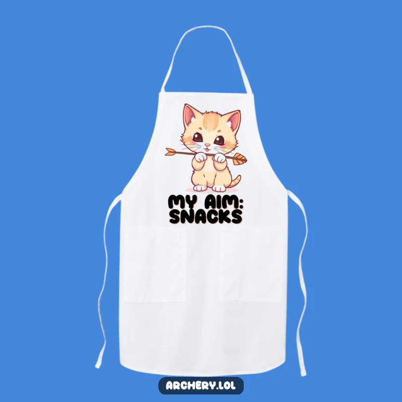 Funny Kitten Archer Apron: Kitchen Feline Fun, Playful Cooking Gift