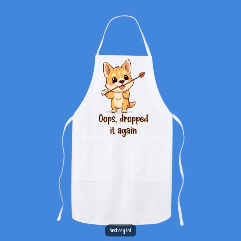 Funny Dog Archer Apron: Cook with Clumsy Charm, Hilarious Kitchen Wear for Pet Parents