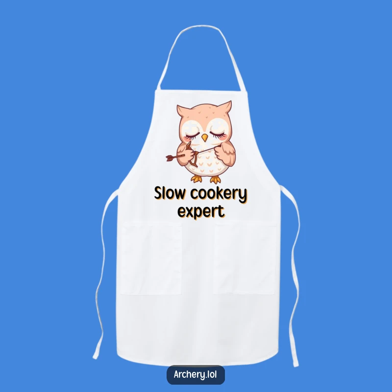 Funny Apron: Sleepy Owl Chef - Gentle Kitchen Humor Gift