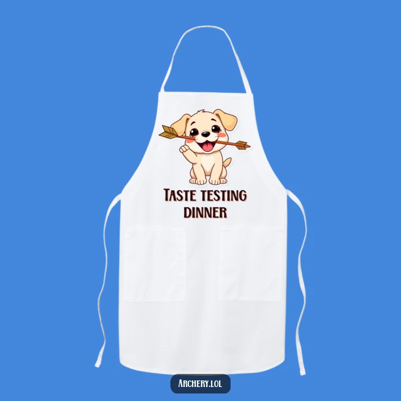Funny Puppy Archer Apron: Cook with Playful Charm, Perfect Gift