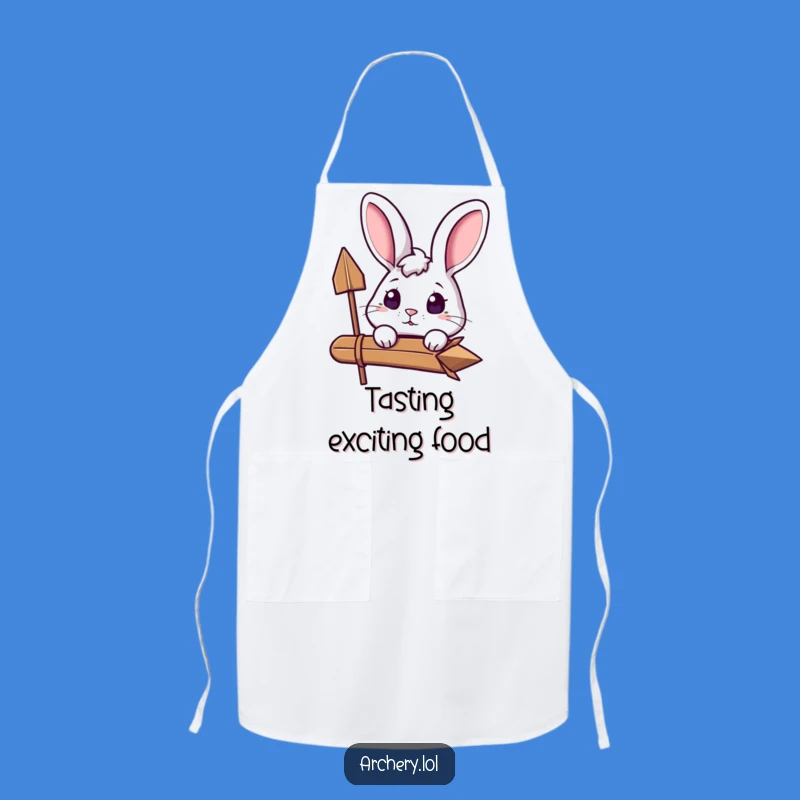 Funny Curious Rabbit Apron: Excited Bunny Archer, Perfect Kitchen Gift