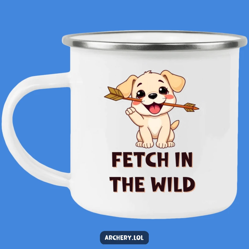 Funny Puppy Archer Camping Mug: Playful Drinkware for Happy Adventures