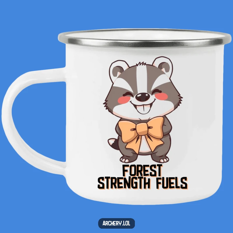 Funny Badger Archer Camping Mug: Strong Badger Ready, Outdoor Gift