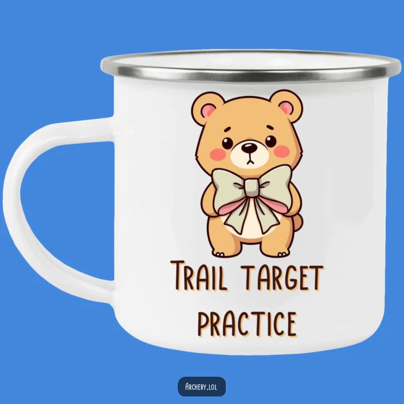 Funny Bear Archer Camping Mug: Sip Your Drink with Hilarious Aim, Perfect for Outdoor Adventures