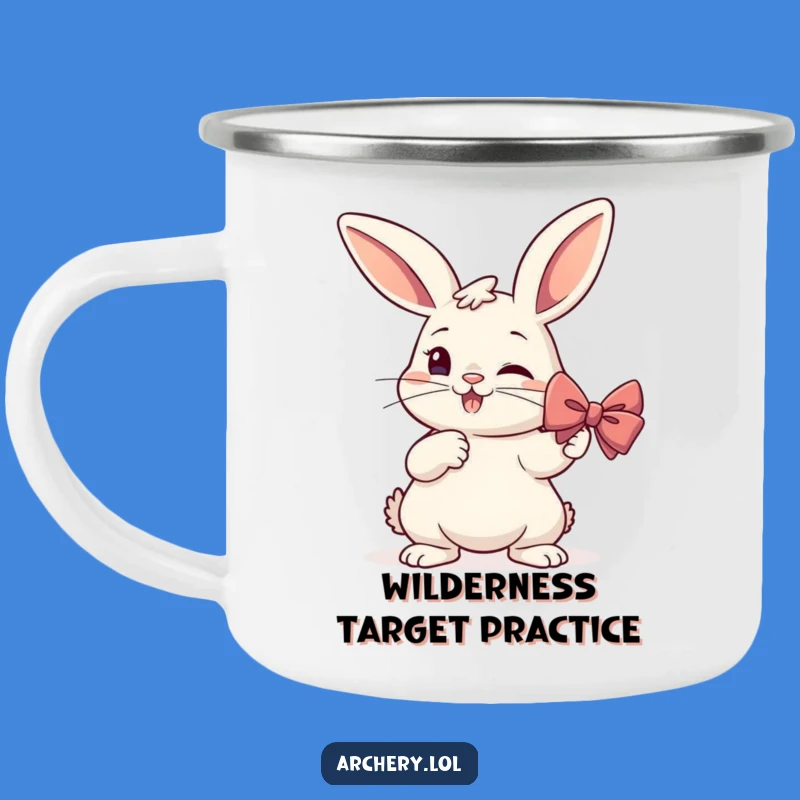 Funny Rabbit Archer Camping Mug: Determined Drinkware for Hilarious Adventures