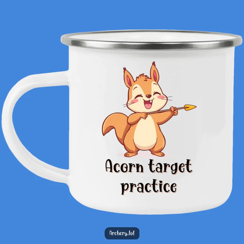 Funny Squirrel Archer Camping Mug: Cheerful Drinkware for Joyful Adventures