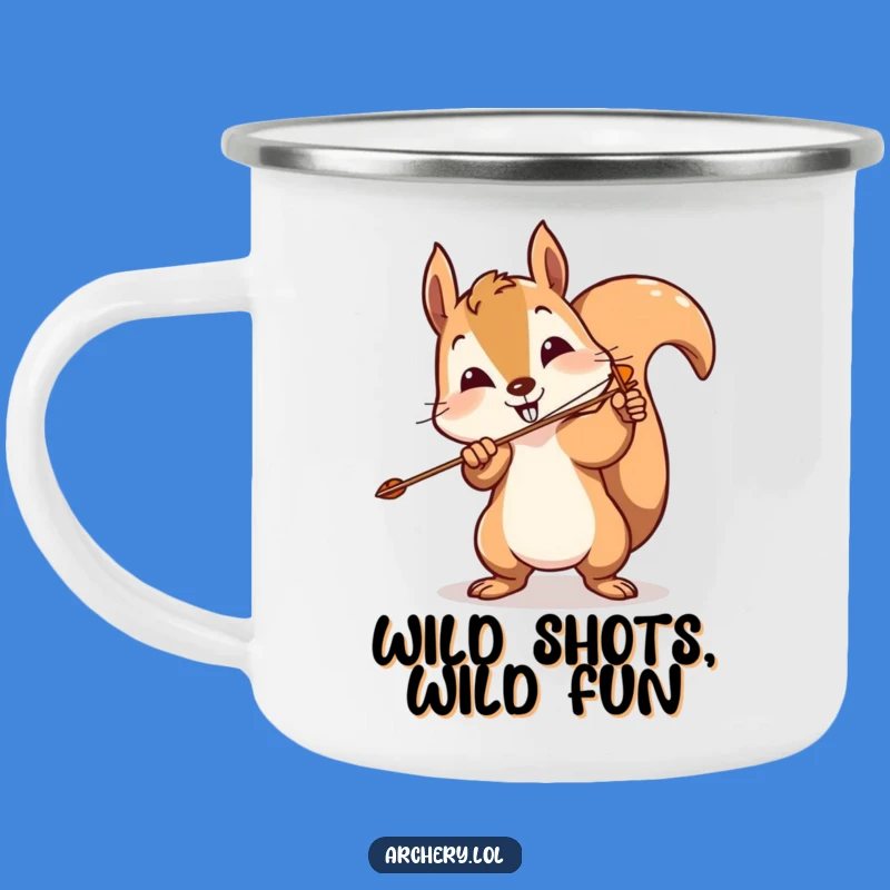 Funny Squirrel Archer Camping Mug: Comical Adventures, Perfect Outdoor Funny Gift