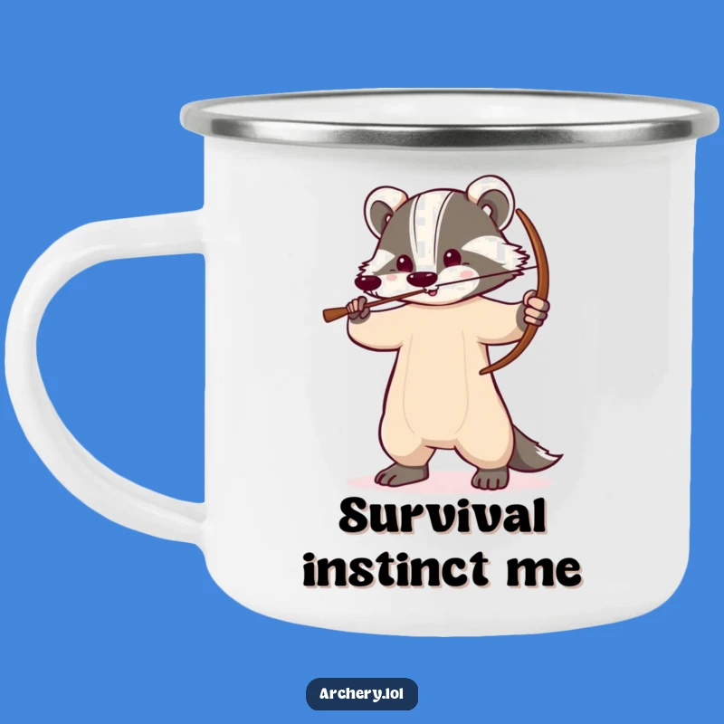 Funny Badger Bowman Camping Mug: Durable Outdoor Mug, Perfect Gift