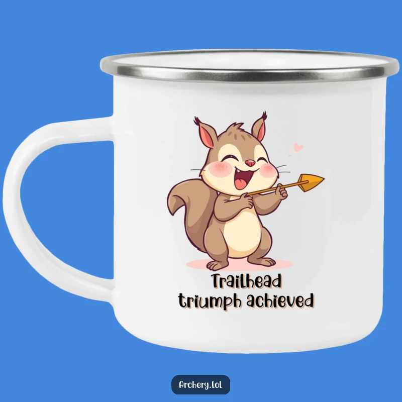 Funny Giggling Squirrel Archer Camping Mug - Outdoor Joyful Sip