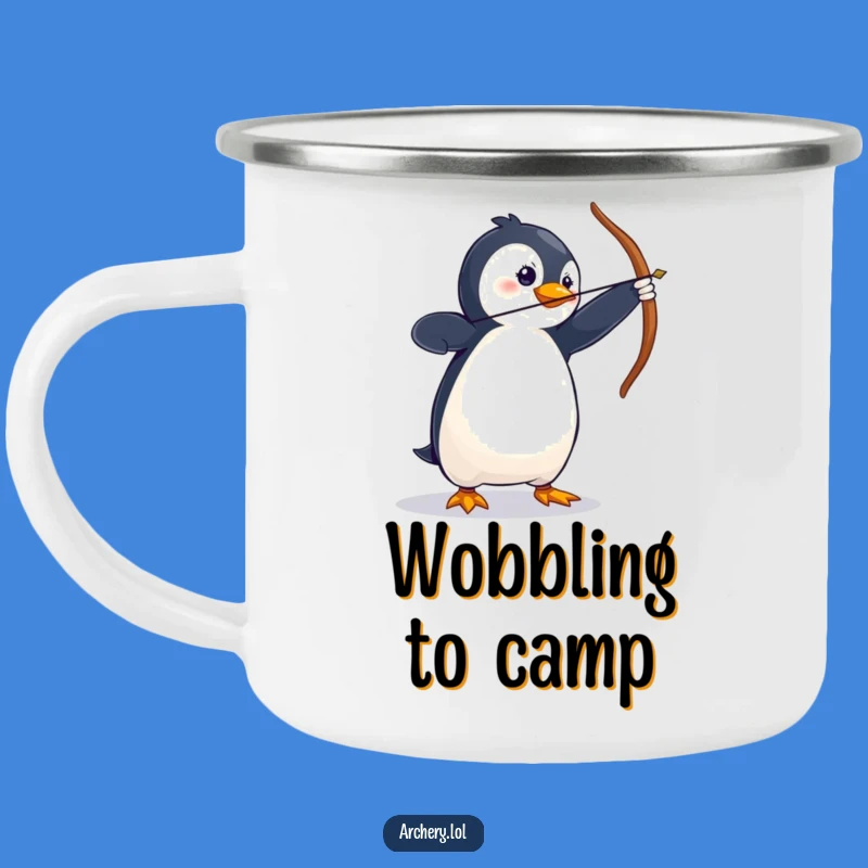 Funny Penguin Archer Camping Mug - Durable & Hilarious Outdoor Gear