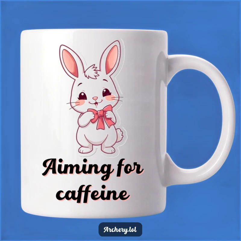 Funny Rabbit Archer Mug: A Cheerful Bow Drawing Gift for Archery Fans