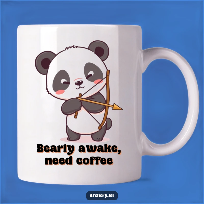 Funny Panda Archer Mug: Silly Panda Trying Bow, Perfect Funny Gift for Clumsy Aimers