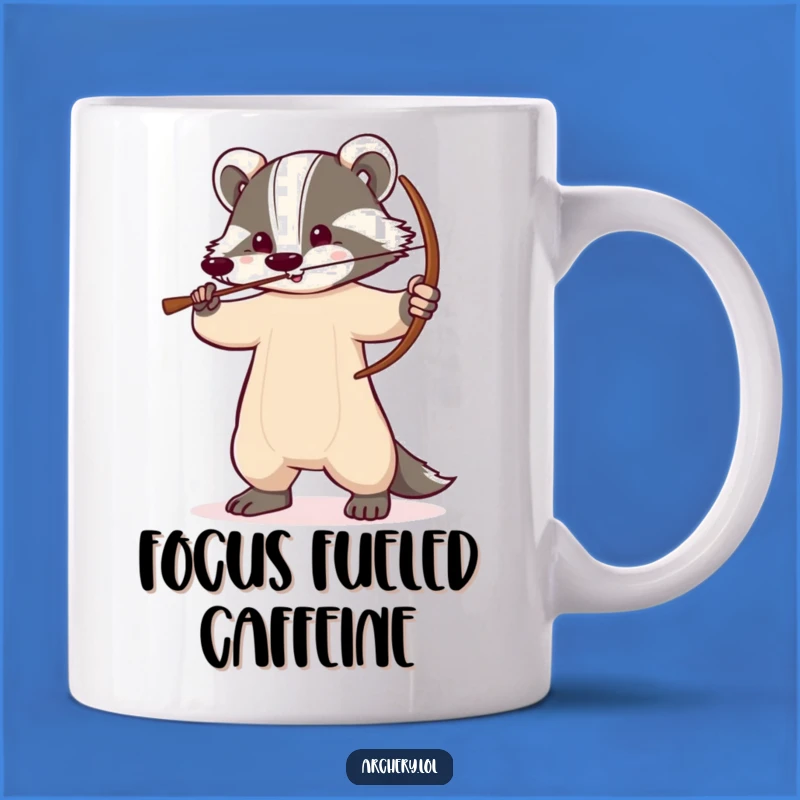 Funny Badger Bowman Mug: Fierce Animal, Perfect Gift for Archery Fans