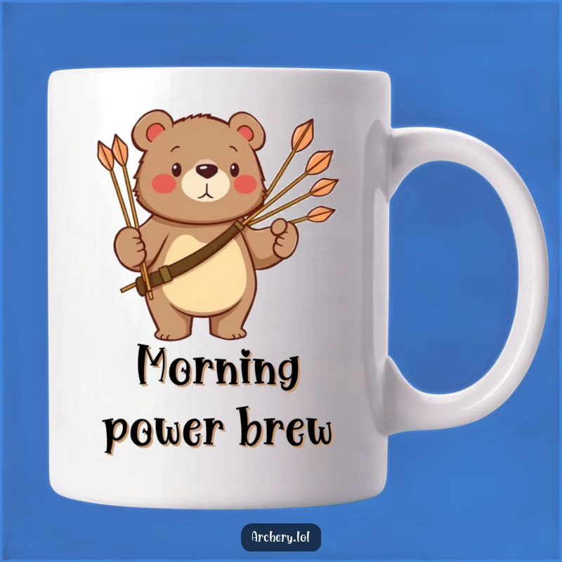 Funny Bear Archer Mug: Majestic Animal, Perfect Gift for Archery Lovers
