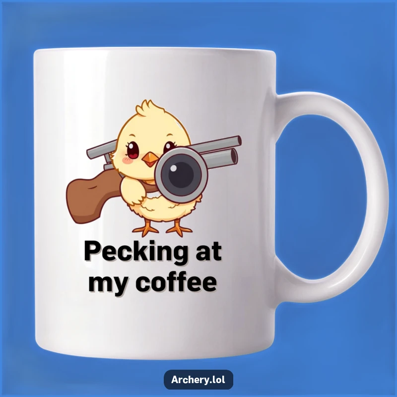 Funny Chick Archer Mug: Curious Peek, Hilarious Gift for Young Archers and Bird Lovers
