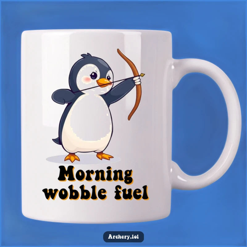 Funny Penguin Archer Mug - Hilarious Wobble for Archery Fans