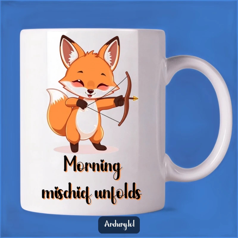 Funny Playful Fox Mug - Mischievous Archer Gift for Tricksters
