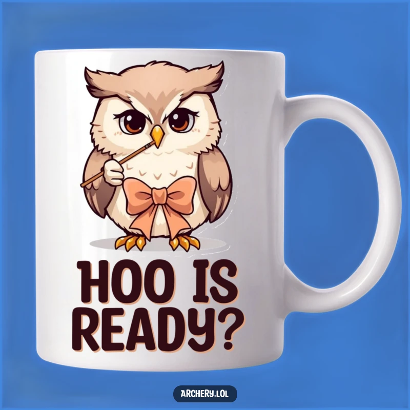 Funny Owl Archer Mug: Determined Focus, Perfect Gift for Bird Lovers
