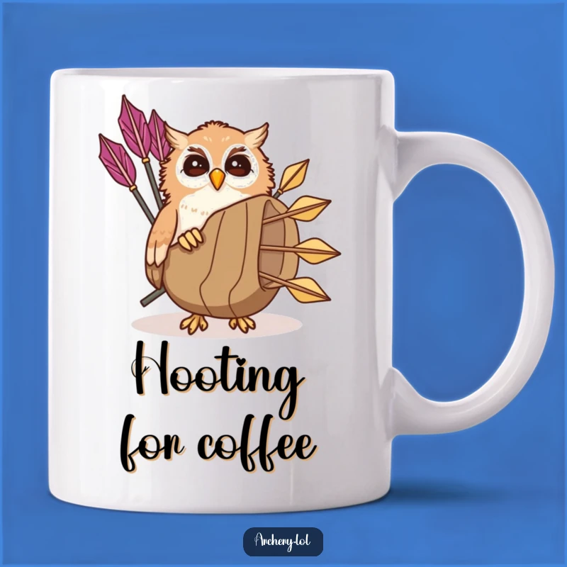 Funny Giggling Owl Mug: Peek-a-Boo Archer Owl, Hilarious Gift for Bird Lovers