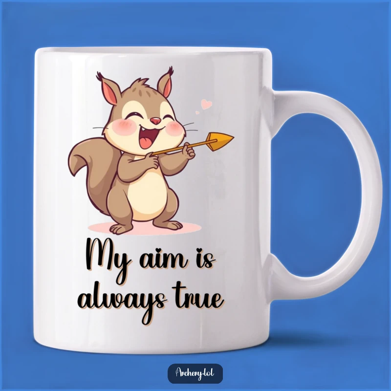 Funny Giggling Squirrel Archer Mug - Hilarious Joyful Arrow Gift
