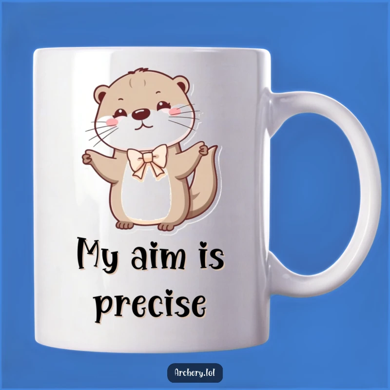 Funny Otter Bow Master Mug: Adorable Animal, Perfect Gift for Archery Lovers
