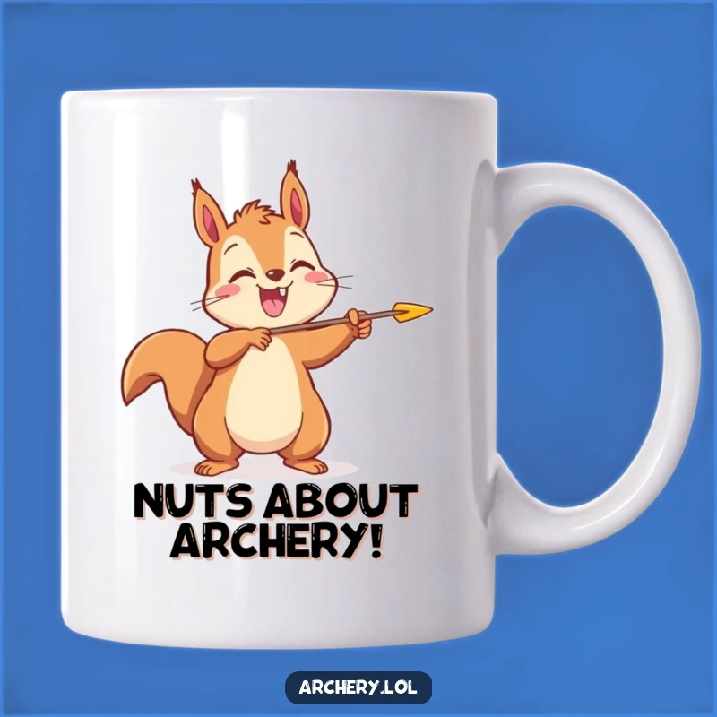 Funny Squirrel Archer Mug: Joyful Rodent Aiming High for a Cheerful Gift