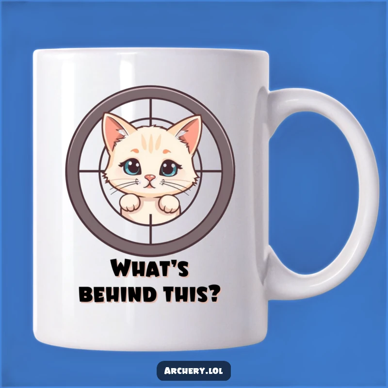 Funny Curious Cat Target Mug: Peek-a-Boo Kitty for a Hilarious Gift