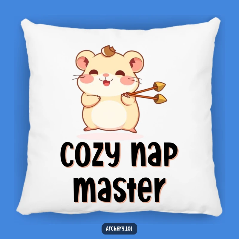 Cute Hamster Archer Pillow: Funny Decorative Cushion, Perfect Gift