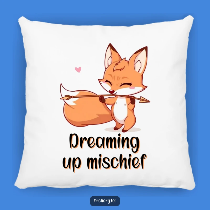 Funny Mischievous Fox Pillow: Cozy Winking Archer Accent, Perfect Gift