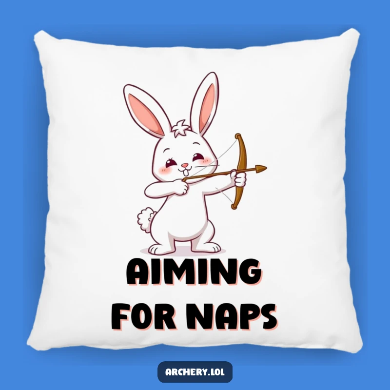 Funny Bunny Archer Pillow: Snuggle Up with a Smiling Target!