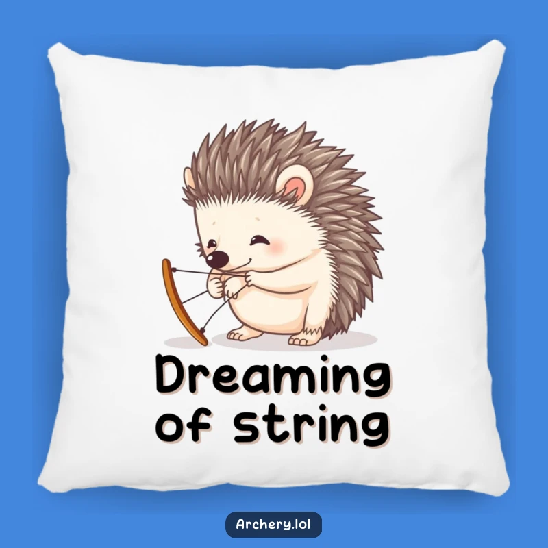 Funny Hedgehog Pillow: Cozy Comfort with a Curious Bow-Stringing Friend