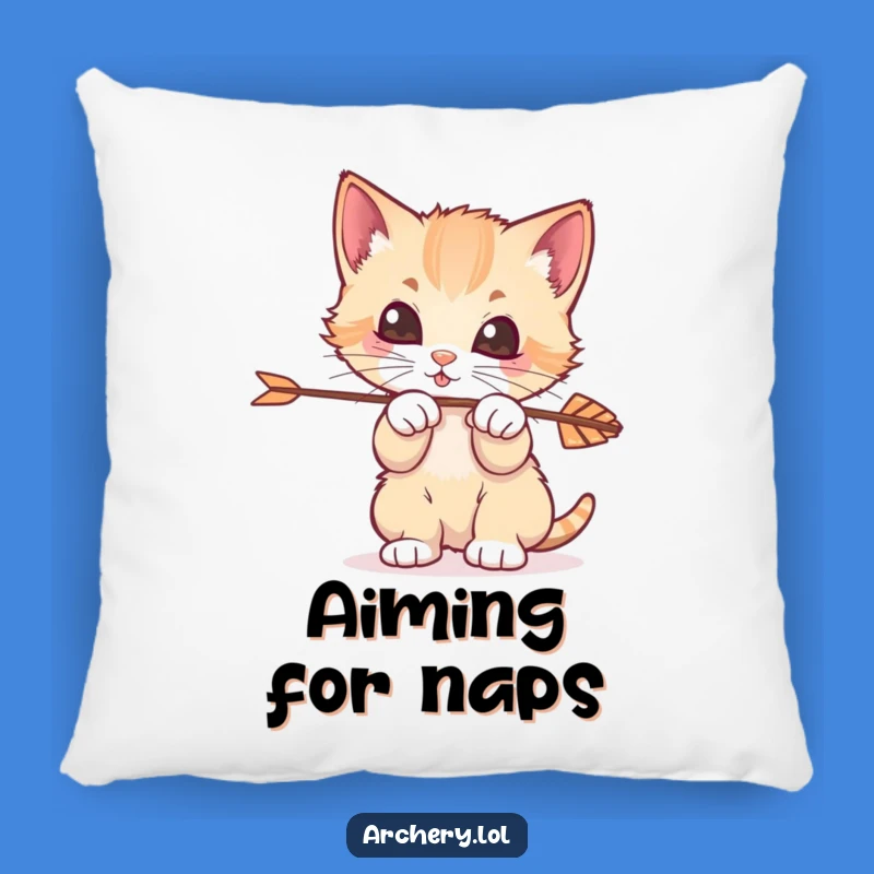 Funny Kitten Archer Pillow: Soft Feline Comfort, Playful Accent Decor Gift