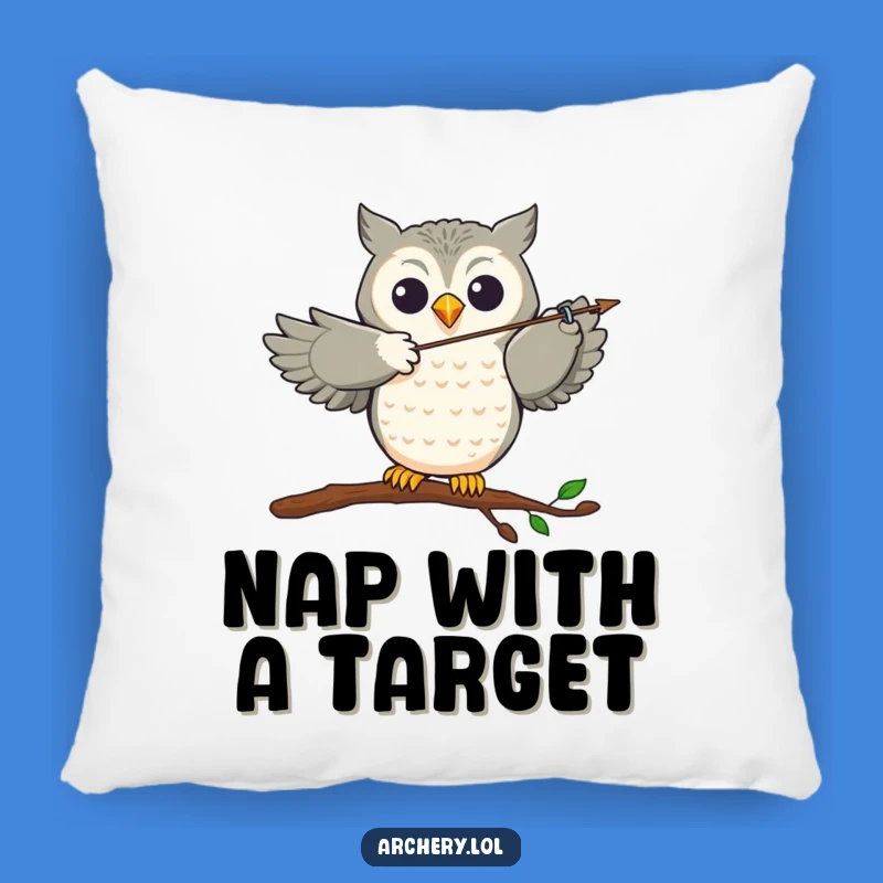 Funny Owl Archer Pillow: Cozy Joyful Bird Cushion, Perfect Decorative Gift