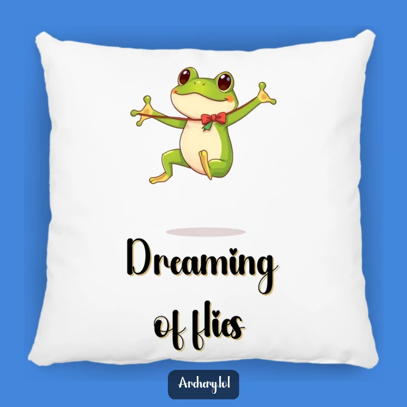 Funny Pillow: Bouncing Frog Archer - Comfy & Hilarious Home Decor