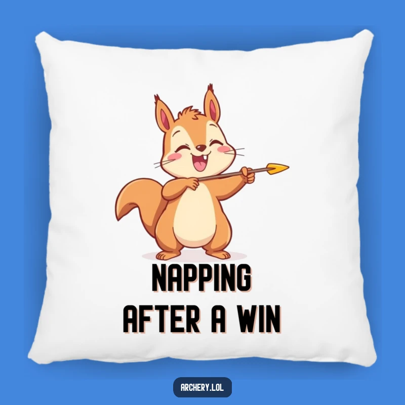 Funny Squirrel Archer Pillow: Cozy Comfort with Cheerful Rodent Fun, Gift