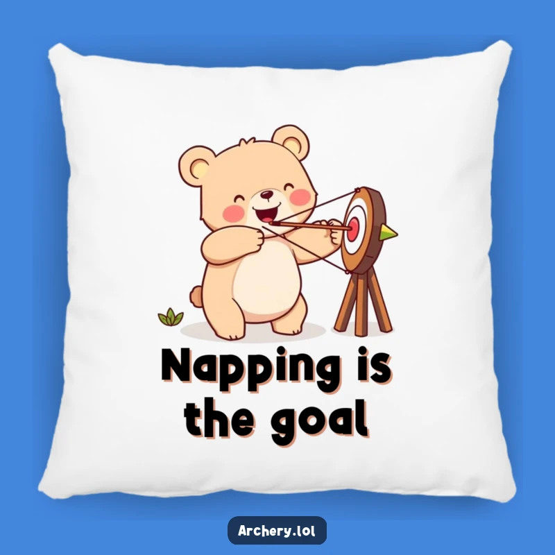 Funny Happy Bear Pillow - Goal-Oriented Accent Cushion Gift
