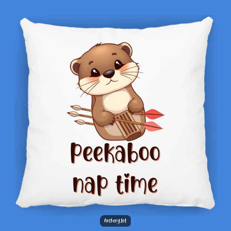 Funny Otter Archer Pillow - Cozy & Hilarious Accent for Your Sofa