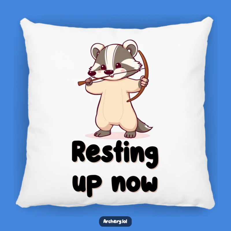 Tough Badger Bowman Pillow: Funny Decorative Cushion, Perfect Gift