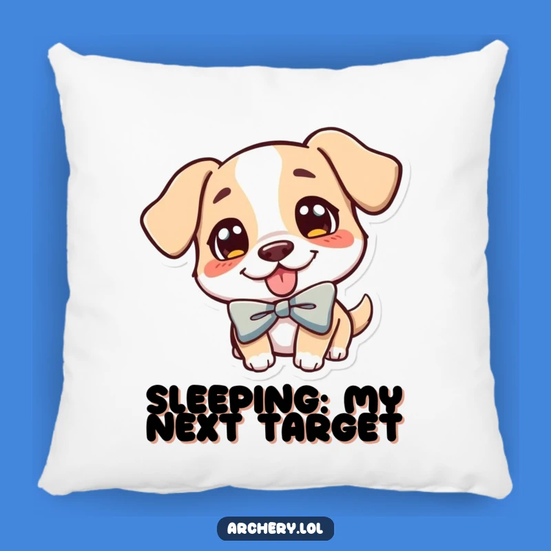 Funny Dog Archer Pillow: Cozy & Hilarious Cheerful Dog Accent, Perfect Gift