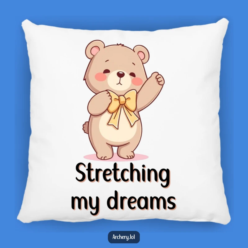 Funny Dancing Bear Pillow Hilarious Bow Drawing Cozy Comfort Gift