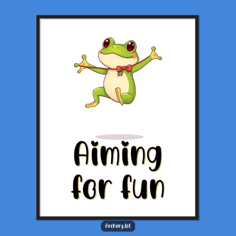 Funny Digital Art Print: Bouncing Frog Archer - Whimsical Wall Decor